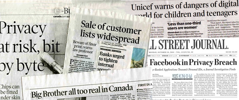 Montage of newspaper headlines