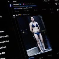 AI-generated image of Elon Musk wearing a bikini